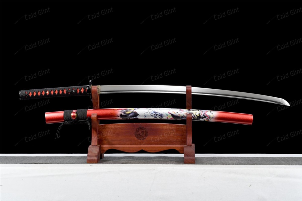 Red-Crowned Crane -  Spring Steel,  Hand Forged, Katana